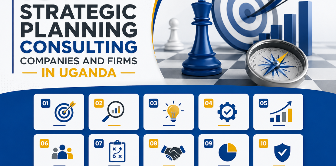 Discover the 10 top strategic planning consultants in Uganda. Expert guide to business strategy, NDP III alignment, corporate advisory, and organizational development in Kampala.