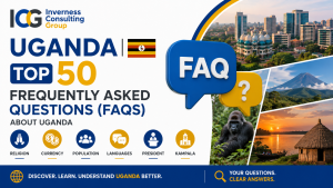 Top 50 Uganda Faqs Answered About Travel, Culture, Business & Investment in The Pearl of Africa. Also Known As: Jamhuri Ya Uganda, Republic of Uganda, The Pearl of Africa. From Travel Safety and Visas to Attractions Like Gorilla Trekking, And from Cultural Etiquette and Business Opportunities to Investment Incentives, History, And Essential Facts. Uganda.